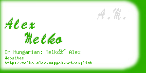 alex melko business card